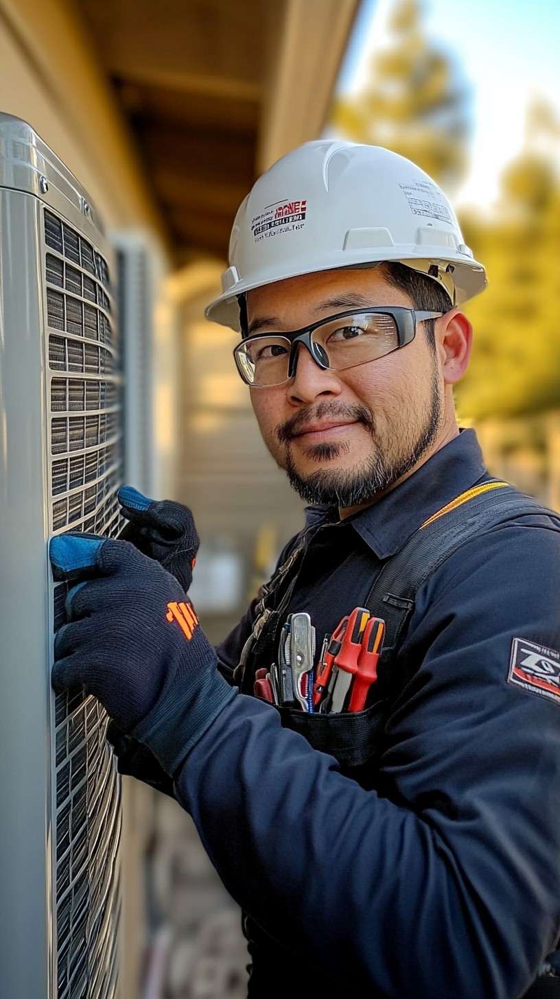 Technicien HVAC travaillant sur un four